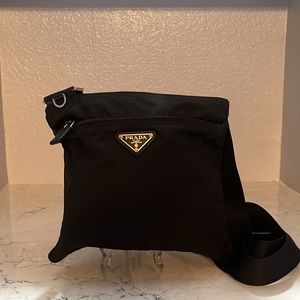 Prada iconic black nylon crossbody bag